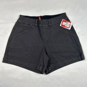 NWT Spanx Stretch Twill 4" Shorts Womens Size XS Gray Utility Gorpcore Hiking